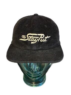 AS Colour Black Corduroy Baseball Cap Hat The StayPut Embroidered Logo Skater OS